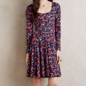 Anthropologie Saraid Printed Swing Dress Size Small